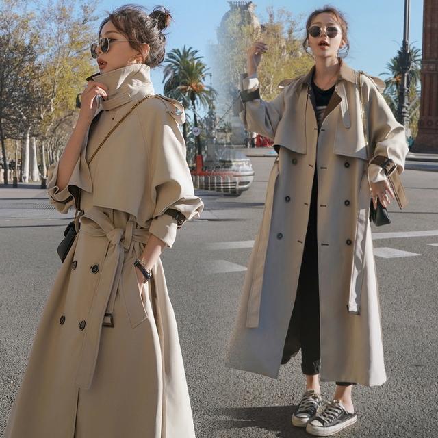 トレンチコート レディース スプリングコート チェスターコート 大きいサイズ アウター バイカラー ダブル おしゃれ きれいめ ベルト付き 春 秋 20代 30代 40代 | ブランド登録なし | 12