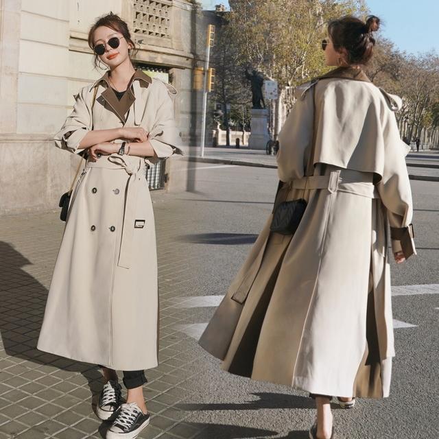 トレンチコート レディース スプリングコート チェスターコート 大きいサイズ アウター バイカラー ダブル おしゃれ きれいめ ベルト付き 春 秋 20代 30代 40代 | ブランド登録なし | 14