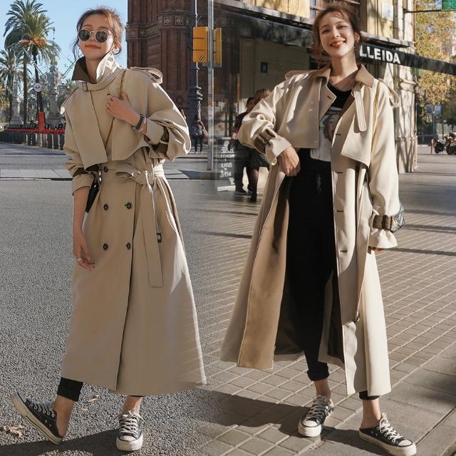 トレンチコート レディース スプリングコート チェスターコート 大きいサイズ アウター バイカラー ダブル おしゃれ きれいめ ベルト付き 春 秋 20代 30代 40代 | ブランド登録なし | 15