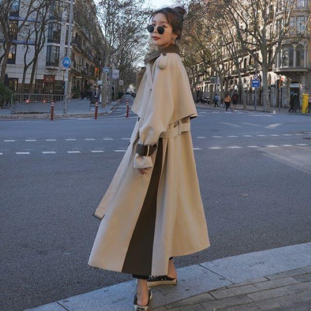 トレンチコート レディース スプリングコート チェスターコート 大きいサイズ アウター バイカラー ダブル おしゃれ きれいめ ベルト付き 春 秋 20代 30代 40代 | ブランド登録なし | 08