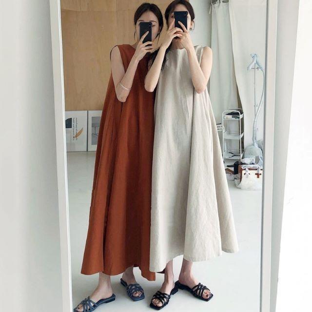 ワンピース レディース 40代 50代 夏 ロング マキシ丈 無地 ナチュラル