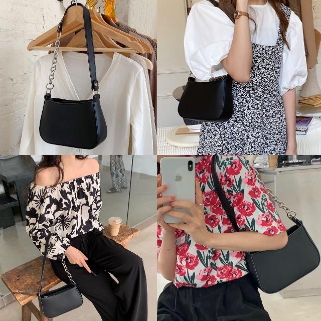 ショルダーバッグ レディース 軽い 白 黒 フェイクレザー 斜めがけ 肩掛け チェーン 2way きれいめ おしゃれ 韓国 シンプル 通勤 通学 | ブランド登録なし | 12