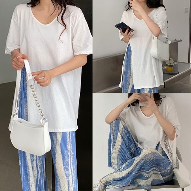 ショルダーバッグ レディース 軽い 白 黒 フェイクレザー 斜めがけ 肩掛け チェーン 2way きれいめ おしゃれ 韓国 シンプル 通勤 通学 | ブランド登録なし | 16