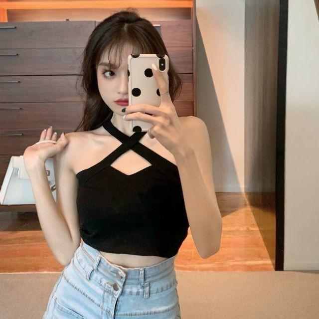 タンクトップ レディース スポーツ おしゃれ キャミソール インナー 大きいサイズ 3色 ショートVネック 無地 トップス ダンス 40代 | ブランド登録なし | 16