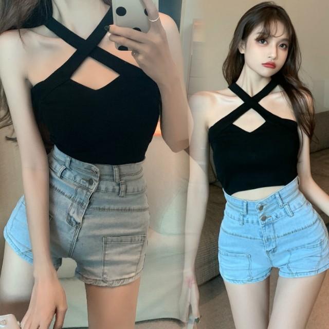 タンクトップ レディース スポーツ おしゃれ キャミソール インナー 大きいサイズ 3色 ショートVネック 無地 トップス ダンス 40代 | ブランド登録なし | 17