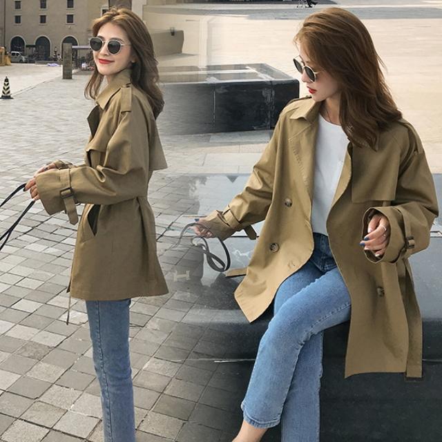 トレンチコート レディース スプリングコート チェスターコート 2色 大きいサイズ アウター ダブル おしゃれ きれいめ ベルト付き 春 秋 20代 30代 40代 50代 | ブランド登録なし | 11