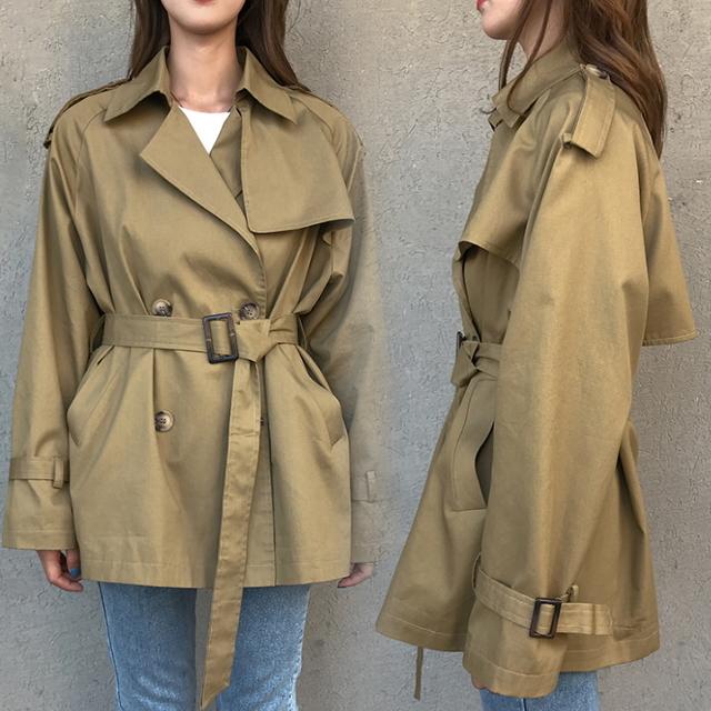 トレンチコート レディース スプリングコート チェスターコート 2色 大きいサイズ アウター ダブル おしゃれ きれいめ ベルト付き 春 秋 20代 30代 40代 50代 | ブランド登録なし | 13
