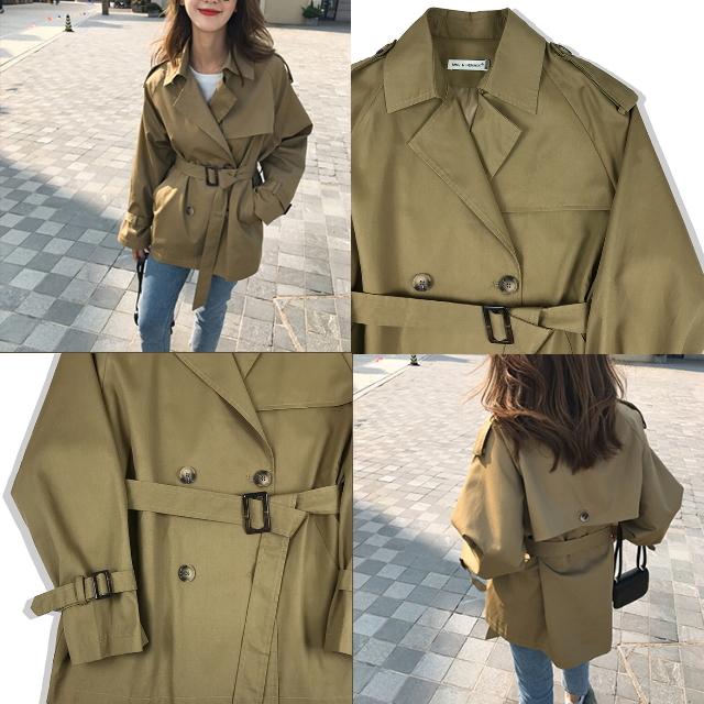 トレンチコート レディース スプリングコート チェスターコート 2色 大きいサイズ アウター ダブル おしゃれ きれいめ ベルト付き 春 秋 20代 30代 40代 50代 | ブランド登録なし | 15