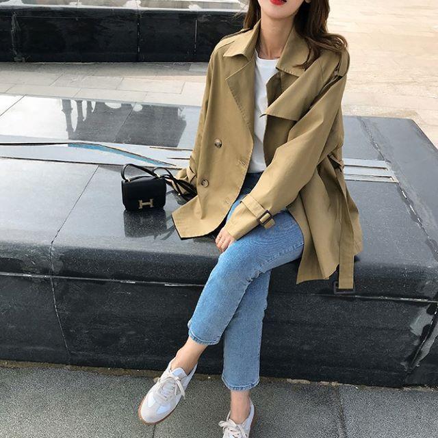 トレンチコート レディース スプリングコート チェスターコート 2色 大きいサイズ アウター ダブル おしゃれ きれいめ ベルト付き 春 秋 20代 30代 40代 50代 | ブランド登録なし | 07