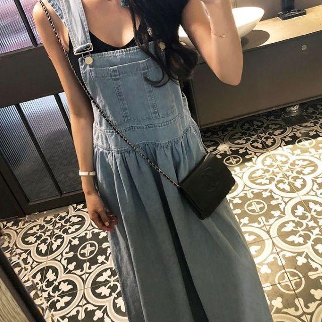 デニムサロペット オーバーオール レディース ロングワンピース マキシ ジャンパースカート ポケット付き ゆったり 体型カバー 着痩せ | ブランド登録なし | 13