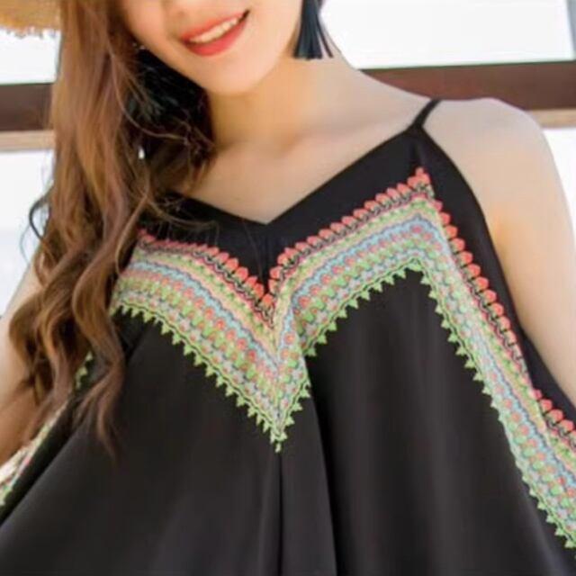 キャミソールワンピ レディース ゆったり 春夏 Vネック ロングワンピース キャミワンピリゾートワンピース 海旅行 セクシー S M L XL | ブランド登録なし | 13