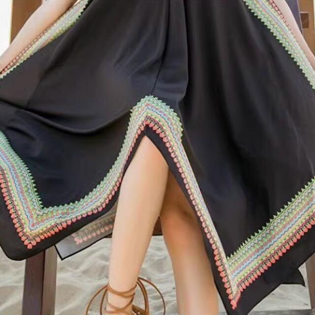 キャミソールワンピ レディース ゆったり 春夏 Vネック ロングワンピース キャミワンピリゾートワンピース 海旅行 セクシー S M L XL | ブランド登録なし | 14