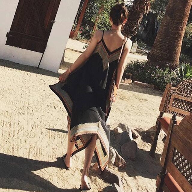 キャミソールワンピ レディース ゆったり 春夏 Vネック ロングワンピース キャミワンピリゾートワンピース 海旅行 セクシー S M L XL | ブランド登録なし | 03