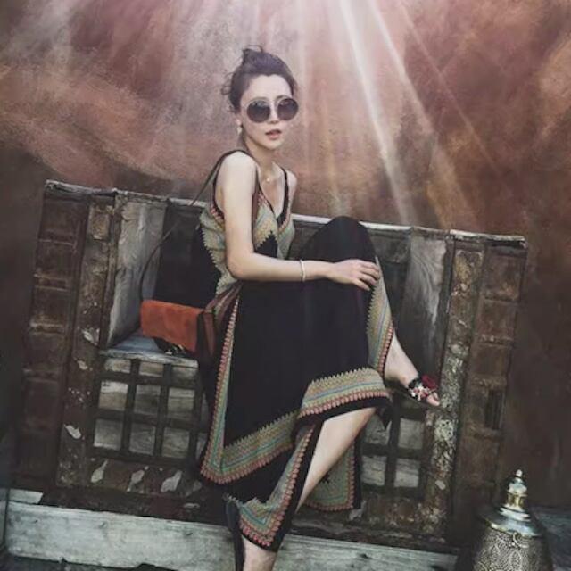 キャミソールワンピ レディース ゆったり 春夏 Vネック ロングワンピース キャミワンピリゾートワンピース 海旅行 セクシー S M L XL | ブランド登録なし | 05