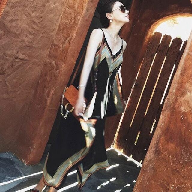 キャミソールワンピ レディース ゆったり 春夏 Vネック ロングワンピース キャミワンピリゾートワンピース 海旅行 セクシー S M L XL | ブランド登録なし | 07