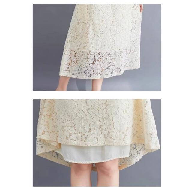 ワンピース 総レース レディース ロング 半袖 シースルー袖 結婚式 二次会 フォーマル 20代 30代 40代 黒 送料無料 | ブランド登録なし | 26