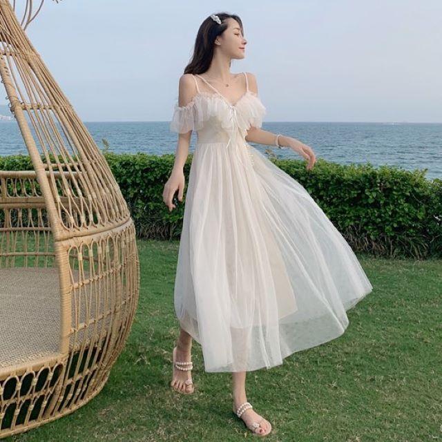 キャミソールワンピース レディース 20代 30代 40代 チュール ドレス