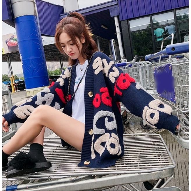 カーディガン レディース 10代20代30代40代 アウター コーディガン BIGロゴ もこもこ 羽織 防寒 厚手 柄物 大きめ ゆったり 通勤 カジュアル 秋冬 | ブランド登録なし | 13