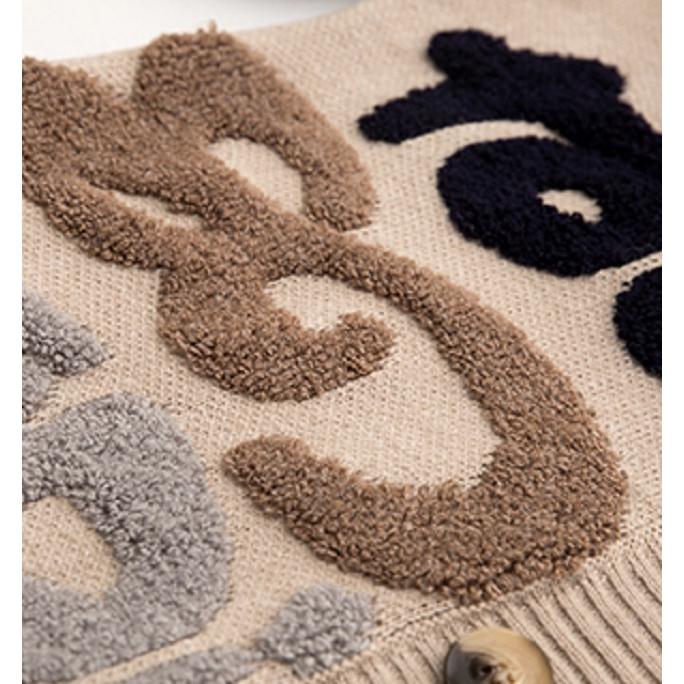 カーディガン レディース 10代20代30代40代 アウター コーディガン BIGロゴ もこもこ 羽織 防寒 厚手 柄物 大きめ ゆったり 通勤 カジュアル 秋冬 | ブランド登録なし | 17