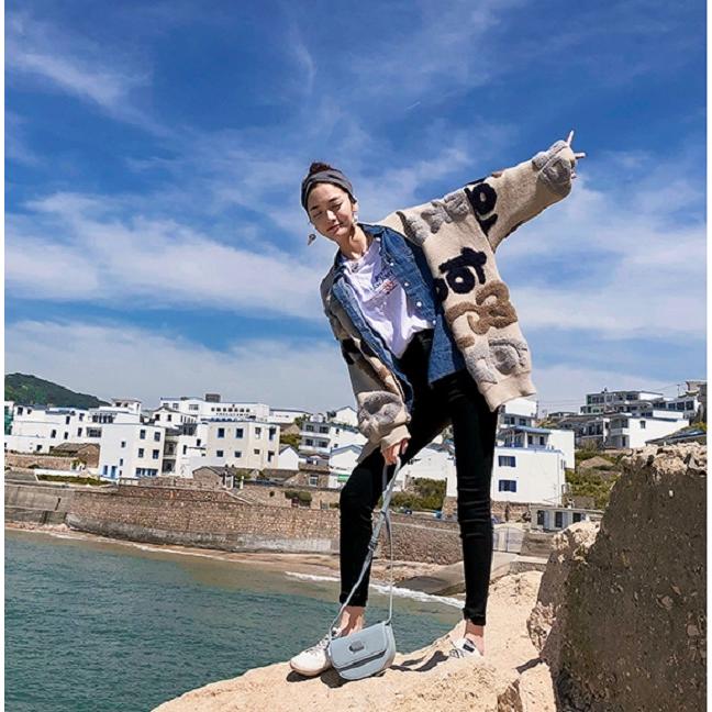 カーディガン レディース 10代20代30代40代 アウター コーディガン BIGロゴ もこもこ 羽織 防寒 厚手 柄物 大きめ ゆったり 通勤 カジュアル 秋冬 | ブランド登録なし | 07