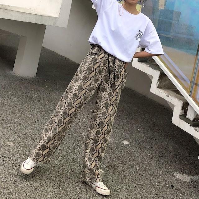datt clothing ヘビ柄 ワイドパンツ L オンラインファッション - datt 