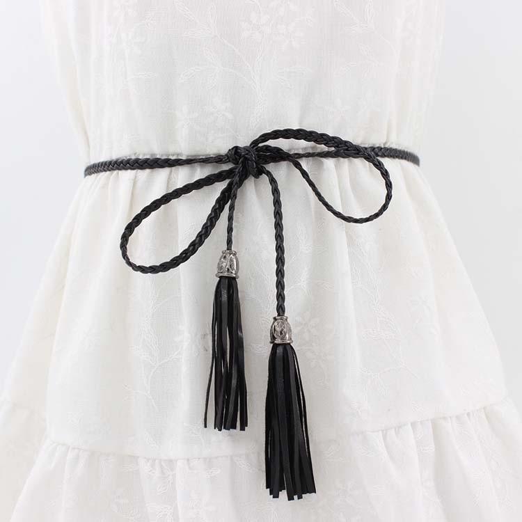 ベルト レディース 細い 紐ベルト おしゃれ ワンピース タッセル付き 編み ひもベルト チョーカー 黒 ロープベルト フェイクレザー Cttt Lovers 通販 Yahoo ショッピング