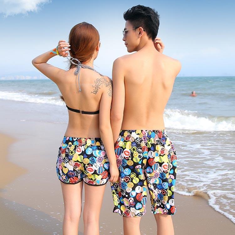 永遠の定番 ハーフパンツ サーフパンツ ビーチ用 メンズ レディース ショートパンツ ペアルック カップル 短パン カジュアル オシャレ 大人 かっこいい 海パン Fire Studio33 Black