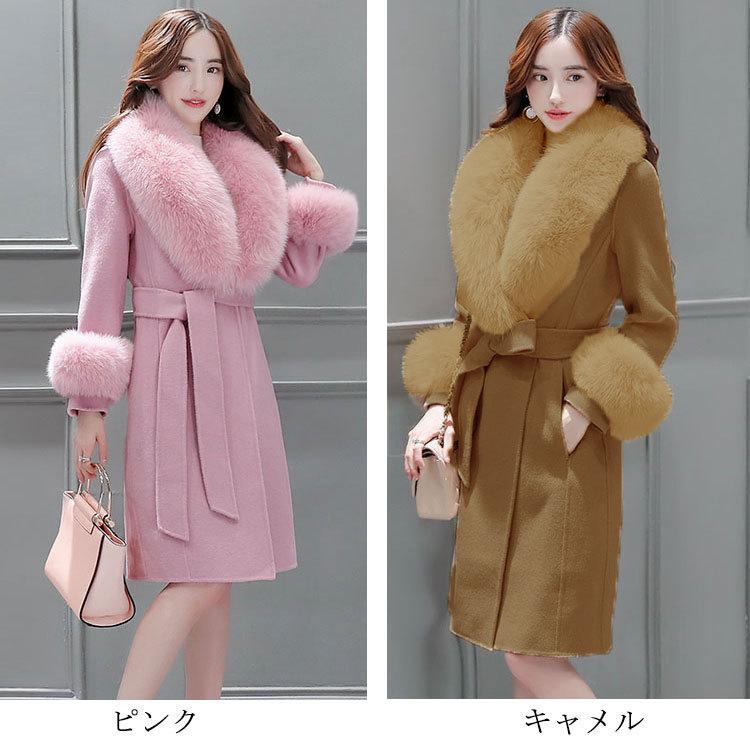 襟も袖口も上品なフェイクファー付き Aラインコート ウールコート カシミア ロングコート トレンチコート ベルト付き レディースコート アウター 秋冬 Fkc112 Lovers 通販 Yahoo ショッピング