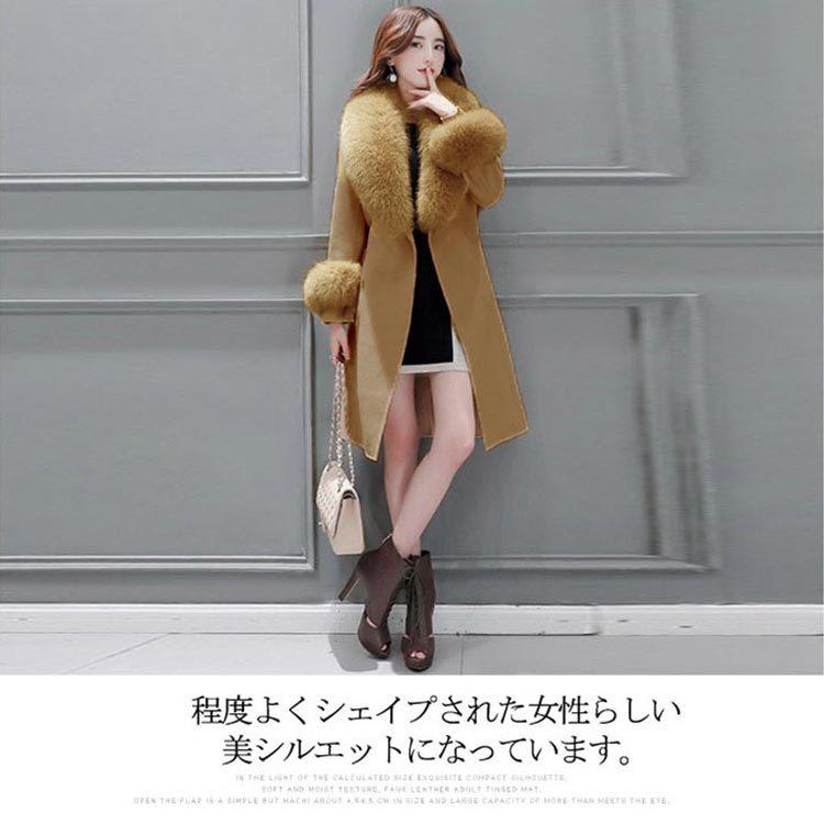 襟も袖口も上品なフェイクファー付き Aラインコート ウールコート カシミア ロングコート トレンチコート ベルト付き レディースコート アウター 秋冬 Fkc112 Lovers 通販 Yahoo ショッピング