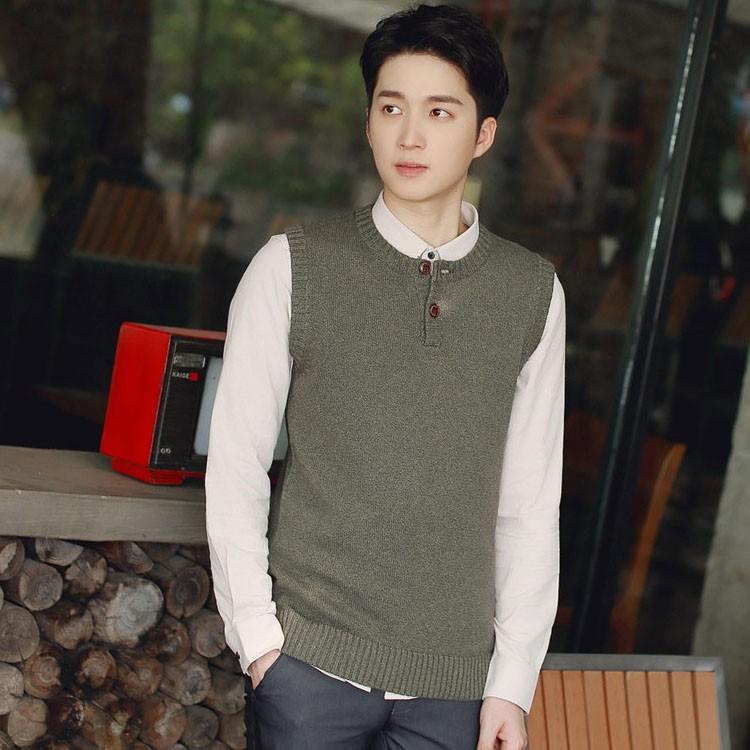 ボタン付き ニット メンズ ヘンリーネック ニットベスト クルーネック ニットトップス ニット セーター プルオーバー シンプル 無地 細身 コットン Fkc233 Lovers 通販 Yahoo ショッピング