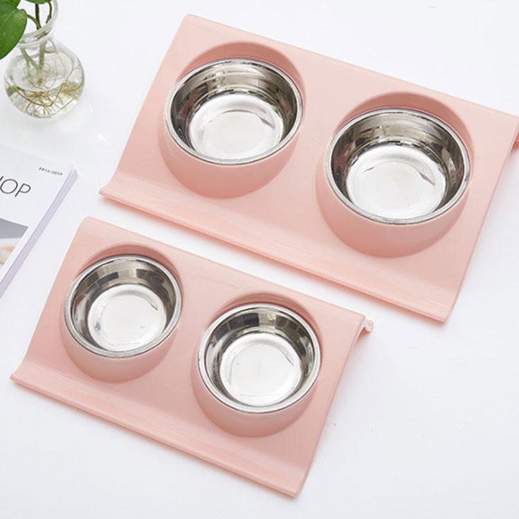ペットボウル ダブルボウル 犬用 猫用 ペット食器 給水器 給餌器 ペット用 ブランド雑貨総合 洗える 斜め 食器 取り外し お水入れ 送料無料 食べやすい 餌入れ
