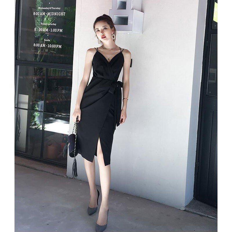 直売値下 ワンピースレディースドレスリボンノースリーブ前スリット大きいサイズvネックセクシー無地背中見せおしゃれフォーマル結婚式パーティー代 直売卸し売り Ssl Daikyogo Or Jp