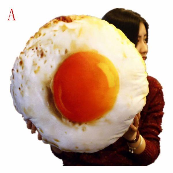 エッグ クッション 卵 インテリア プリント リアル枕おもしろインパクト部屋目玉焼き卵焼き彼女誕生日プレゼント枕料理 キッチン睡眠大型巨大特大おもしろ雑貨