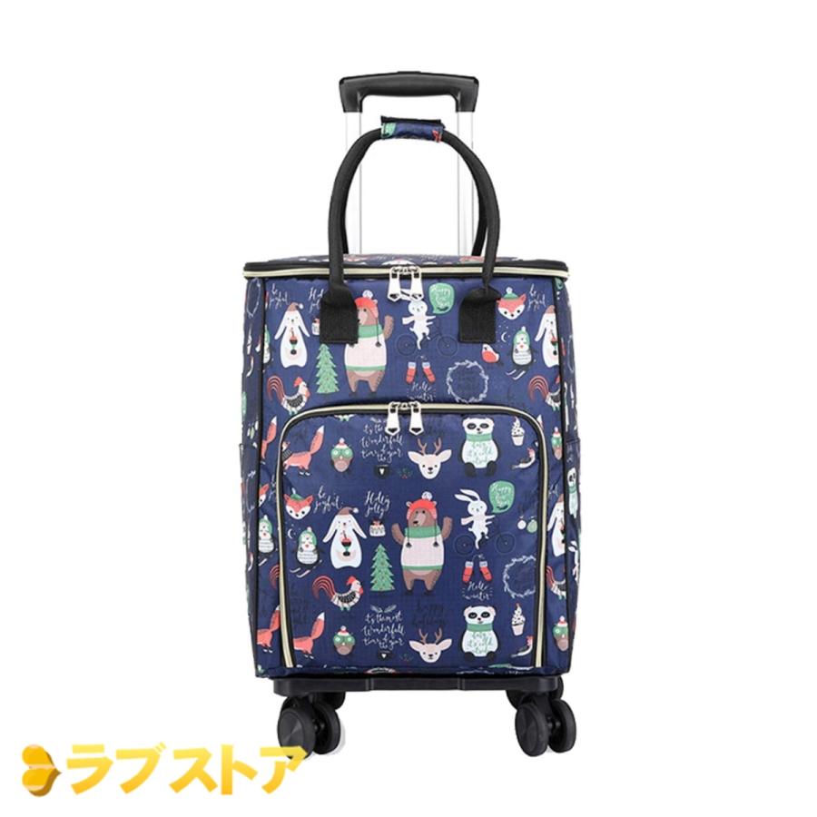 折りたたみ式 ショッピングカート 買い物キャリー 保温保冷 5輪 横押し 軽量 小型トロリー 断熱 家庭用 ショッピングキャリー おしゃれ ドット 総柄 女性 人気新品入荷