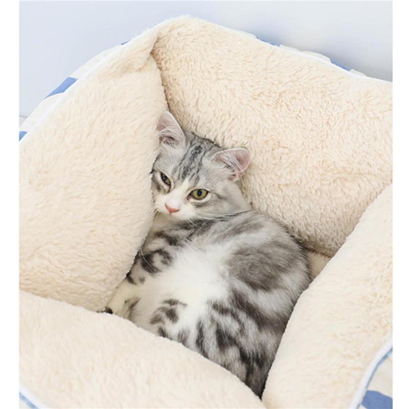 猫寝床 キューブ型 キャットハウス ネコベッド もこもこ 北欧風 厚手 秋冬 寒さ対策 寝心地良い あったか 柔らかい 猫用