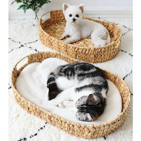 猫寝床 ペットベッド 手編み ネコベッド 寝具布団 寝床 寝台 四季用ベッド 爪磨き 耐摩耗性 夏対策 通気性良い 涼しい ペットハウス