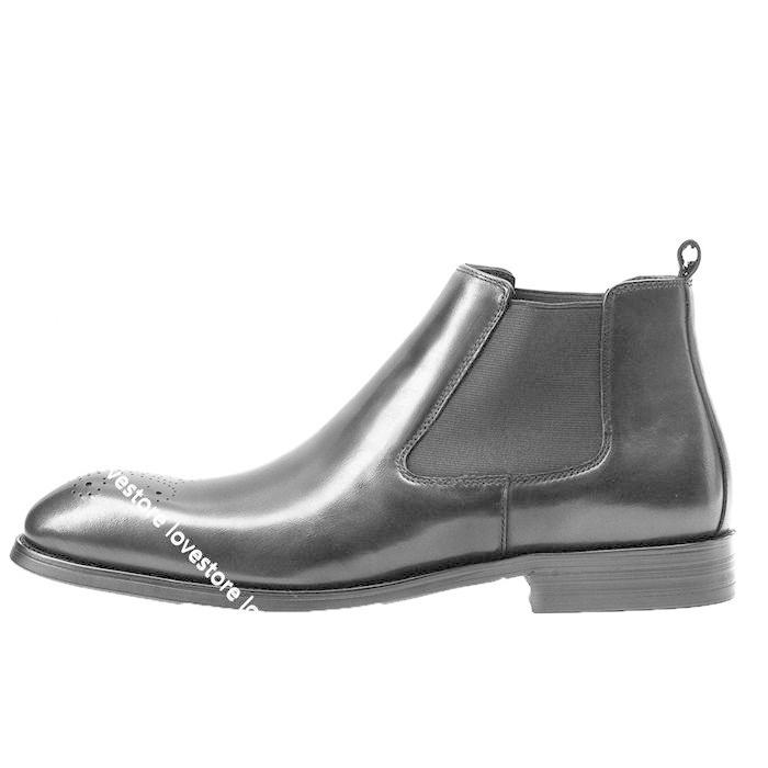 大人も着やすいシンプルファッション チェルシーブーツ 本革 メンズ サイドゴア 革靴 短靴 ショート丈 プレーントゥ 防水 ロングノーズ 茶色 黒 お兄系 人気 メダリオン ワークブーツ カラー ブラック Hassoncaterers Com