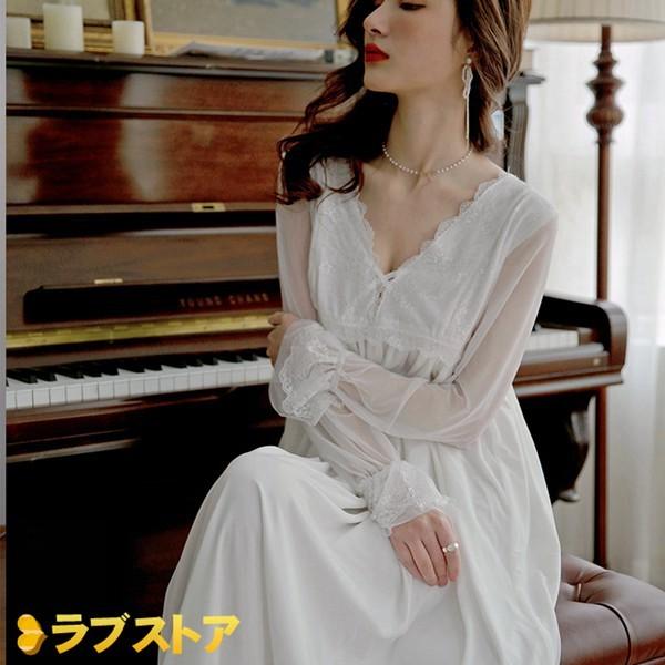 レース ルームワンピース パジャマ レディース チュール ロングワンピース フリル 春 夏 秋 可愛い スイート ゆったり 快適 吸汗 Efmsy8y0t2 ファッション Www Elghoniemy Com