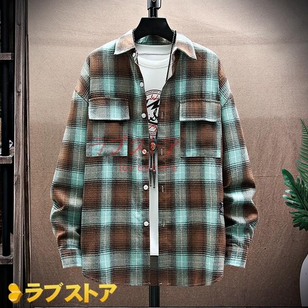 ブランド雑貨総合 長袖 チェックシャツ カジュアルシャツ メンズ 開襟シャツ 速乾 柔らか シャツジャケット ストリート 英字柄 おしゃれ 韓国風 春秋 長袖 カラー イエローグリーン Hoanganh Edu Vn