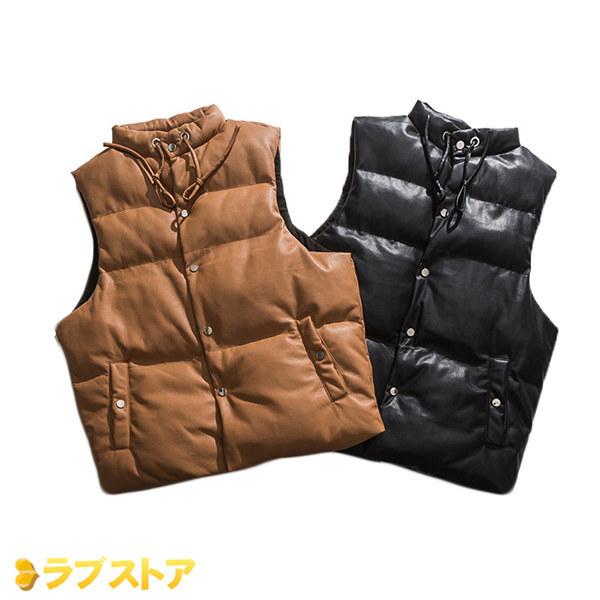 激安な 無袖ジャケット 中綿ベスト メンズ 冬用ベスト ゆったり ダウンベスト 防水 Puレザー 厚手 量 ノースリーブ チョッキ 男女兼用 ダウン ベスト カラー ブラック Www Oroagri Eu