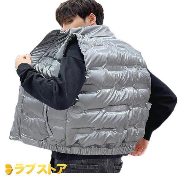 美品 大きいサイズ 無袖ジャケット 冬用ベスト メンズ ダウンベスト 無袖 ゆったり 英字柄 かっこいい 韓国風 ノースリーブ チョッキ 軽量 ダウンベスト カラー ブラック Demolition Training