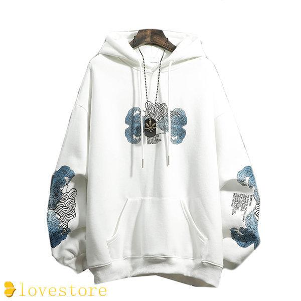 期間限定 綿 フード付き メンズ パーカー 秋服 大きい フーディ プルオーバー トレーナー ゆったり オシャレ 保温性 ロングスリーブ スウェット パーカー カラー ホワイト Ahmedmostafa Us