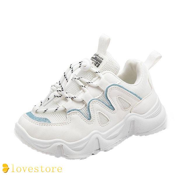 運動靴 スニーカー 子供用 女の子 男の子 カジュアル スポーツ靴 おしゃれ フラット 春夏秋 安全 通気性 軽量 柔軟 ホワイト 旅行 At0qpu159a ベビー キッズ マタニティ Yummums Hu