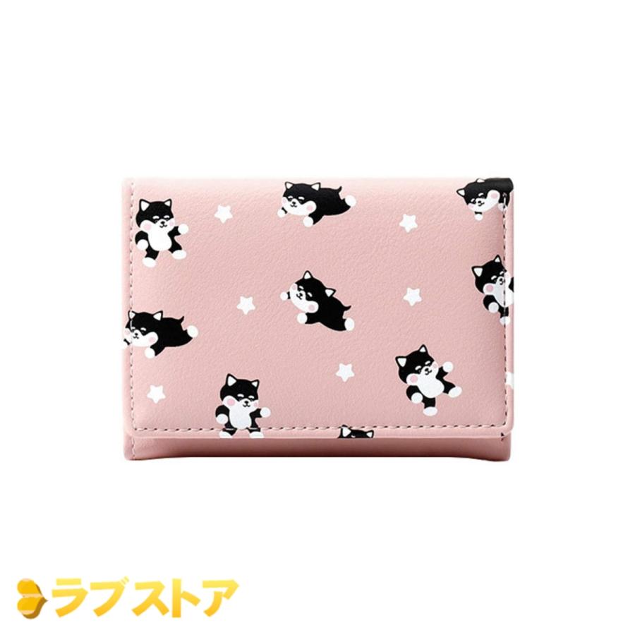 総柄ウォレット 小型財布 かわいい 柴犬 ねこ柄 三つ折り財布 スモール カートケース 高校生 コンパクト 小銭入れ コインケース 小さい財布 素晴らしい外見