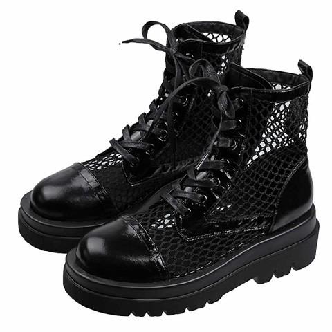 マーティンブーツ 春夏 夏用 レディース ショートブーツ レースアップブーツ 厚底 夏ブーツ メッシュ サンダル 歩きやすい カッコイイ 夏靴 Wyrxg7f1ef44 ラブストア 通販 Yahoo ショッピング