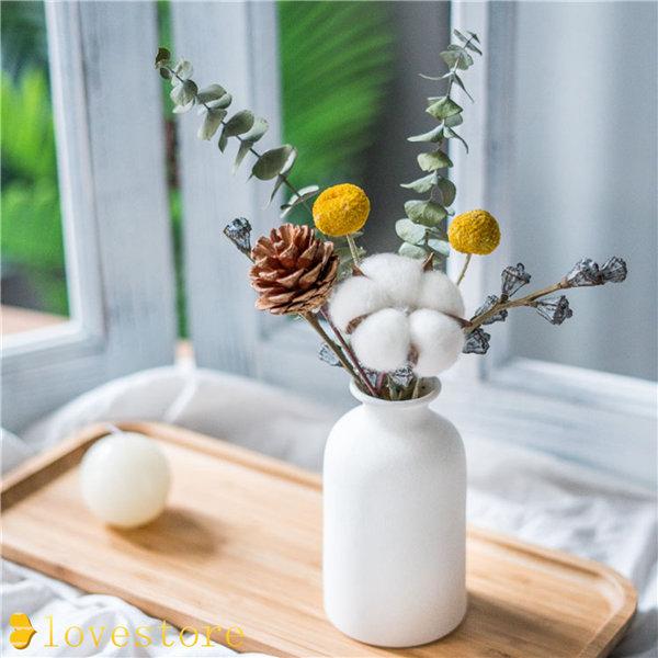 装飾用 ドライフラワー 松の実 木綿 ユーカリ プリザーブドフラワー アートフラワー 花器付き 耐久性 水やり不要 ナチュラル 演出小物 Izhfon1qgb Chicagocriminaldefenselawyersblog Com