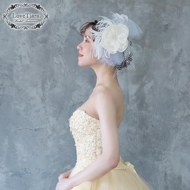 ヘッドドレス バードケージベール ウエディング 結婚式 和装 花 ヘッドドレス バードケージベール ウエディング 結婚式 和装 花
