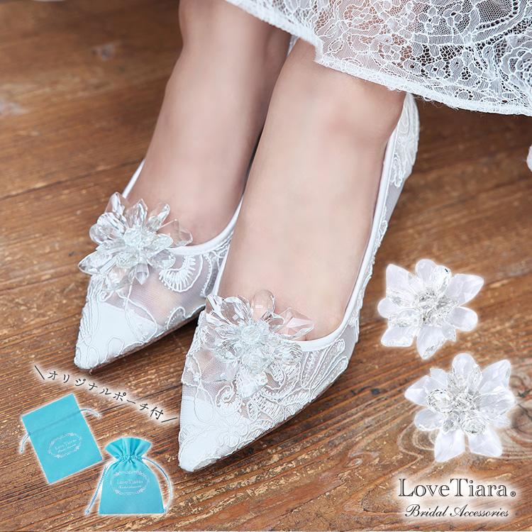 シューズアクセサリー クリップ パンプス 結婚式 スクエア ビジュー 