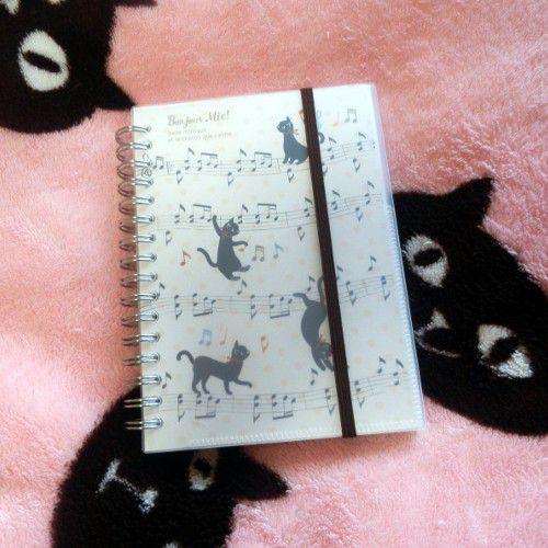 猫 ノート A6ダブルリングノート 黒猫ミィー 音符 メール便2冊まで Fn021 Clp 通販 Yahoo ショッピング
