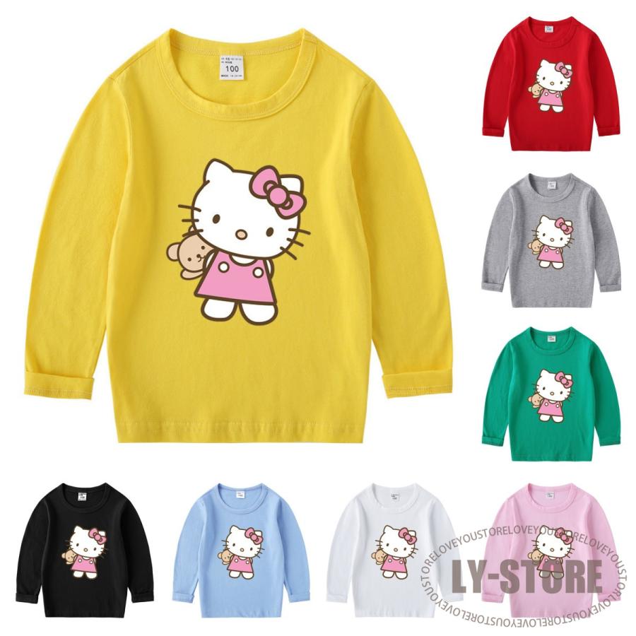 Hello Kitty 子供服 女の子 ハローキティ 長袖Tシャツ 綿 ロンT